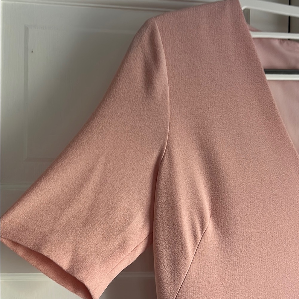 Gal Meets Glam Elegant Pink V-Neck Dress - Picture 2 of 4